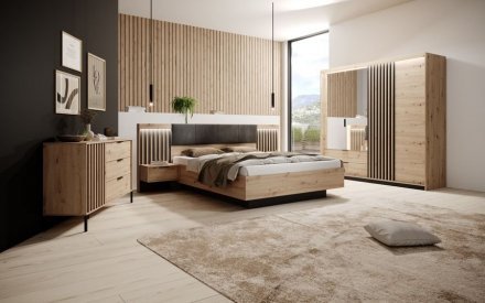 Комод Perfect Home Таллі / Tally 1-дверний з 3 шухлядами 1D3S/138 Дуб артизан/антрацит (PFH-091096)