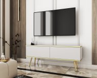 Тумба під телевізор Perfect Home Оро / Oro 2-дверна з золотими ніжками RTV135 Білий (PFH-091313) Тумба під телевізор Perfect Home Оро / Oro 2-дверна з золотими ніжками RTV135 Білий (PFH-091313)