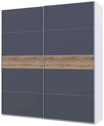 Шафа-купе двохдверна Doros G-Caiser 220х60х240 см Білий/Графіт/Дуб евок (DRS-011225)