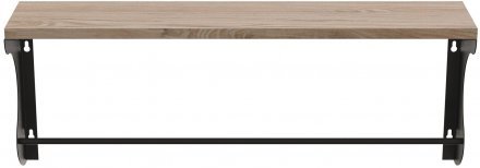 Полиця настінна Ferrum-decor Юзібі 270x600x150 метал Чорний ДСП Дуб Сан-Марино 16 мм (FRD-102675)