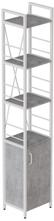 Етажерка 4/34 Ferrum-decor Серії Конект із тумбою 179x34x28 Білий ДСП Бетон (FRD-104476)