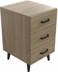 Тумба Віва 3 на конусних ніжках Ferrum-decor 56,5x35x40 Чорний метал ДСП Дуб Сонома 16 мм (FRD-106820)