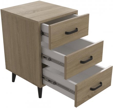 Тумба Віва 3 на конусних ніжках Ferrum-decor 56,5x35x40 Чорний метал ДСП Дуб Сонома 16 мм (FRD-106820)