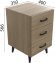 Тумба Віва 3 на конусних ніжках Ferrum-decor 56,5x35x40 Чорний метал ДСП Дуб Сонома 16 мм (FRD-106820)