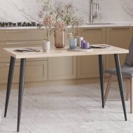 Кухонний стіл Марсель 50 Ferrum-decor 75x120x60 Чорний метал ДСП Дуб Сан-Марино 32 мм (FRD-106700)