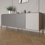 Комод на золотих металевих ніжках LION Грей 204x38x76,5 см Антрацит/Кашемір (LION-042636)