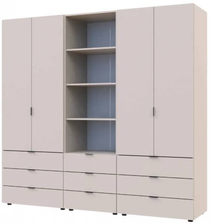 Шафа для одягу Doros Гелар Кашемір 2+2ДСП з пеналом 215х49.5х203.4 (DRS-011918) Шафа для одягу Doros Гелар Кашемір 2+2ДСП з пеналом 215х49.5х203.4 (DRS-011918)