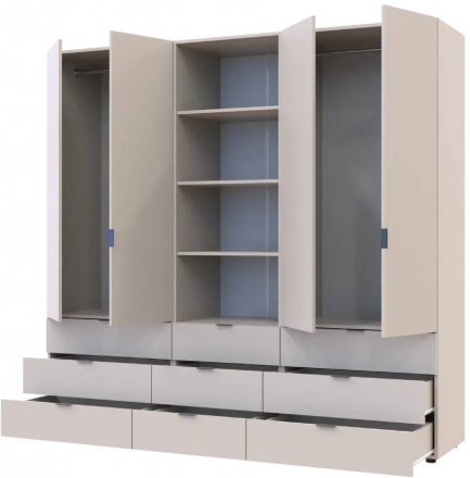 Шафа для одягу Doros Гелар Кашемір 2+2ДСП з пеналом 215х49.5х203.4 (DRS-011918) Шафа для одягу Doros Гелар Кашемір 2+2ДСП з пеналом 215х49.5х203.4 (DRS-011918)