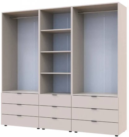 Шафа для одягу Doros Гелар Кашемір 2+2ДСП з пеналом 215х49.5х203.4 (DRS-011918) Шафа для одягу Doros Гелар Кашемір 2+2ДСП з пеналом 215х49.5х203.4 (DRS-011918)
