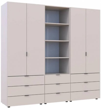 Шафа для одягу Doros Гелар Кашемір 2+2ДСП з пеналом 215х49.5х203.4 (DRS-011918) Шафа для одягу Doros Гелар Кашемір 2+2ДСП з пеналом 215х49.5х203.4 (DRS-011918)
