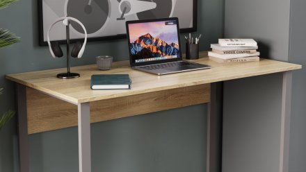 Письмовий стіл Ferrum-decor Курт 75x140x70 сірий ДСП Дуб Сонома 16мм (FRD-101878)
