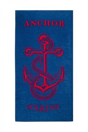 Рушник пляжний Anchor New синій 75х150 велюр svt-2000022244961