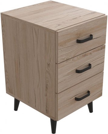 Тумба Віва 3 на конусних ніжках Ferrum-decor 56,5x35x40 Чорний метал ДСП Дуб Сан-Марино 16 мм (FRD-106822) Тумба Віва 3 на конусних ніжках Ferrum-decor 56,5x35x40 Чорний метал ДСП Дуб Сан-Марино 16 мм (FRD-106822)