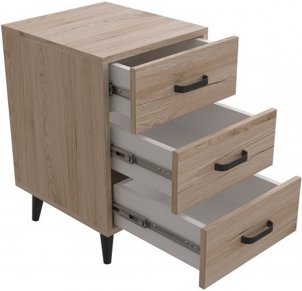 Тумба Віва 3 на конусних ніжках Ferrum-decor 56,5x35x40 Чорний метал ДСП Дуб Сан-Марино 16 мм (FRD-106822) Тумба Віва 3 на конусних ніжках Ferrum-decor 56,5x35x40 Чорний метал ДСП Дуб Сан-Марино 16 мм (FRD-106822)