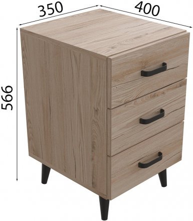 Тумба Віва 3 на конусних ніжках Ferrum-decor 56,5x35x40 Чорний метал ДСП Дуб Сан-Марино 16 мм (FRD-106822) Тумба Віва 3 на конусних ніжках Ferrum-decor 56,5x35x40 Чорний метал ДСП Дуб Сан-Марино 16 мм (FRD-106822)