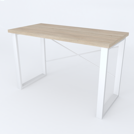Письмовий стіл Ferrum-decor Драйв 750x1000x600 Білий метал ДСП Дуб Сонома 32 мм (FRD-103313)