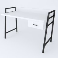 Письмовий стіл Ferrum-decor 750x1000x600 Чорний метал ДСП Біле 32 мм (FRD-103422)