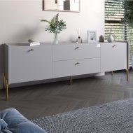 Тумба під телевізор з шухлядами LION Wood з золотими ніжками 160х65х40 см Кашемір (LION-043117) Тумба під телевізор з шухлядами LION Wood з золотими ніжками 160х65х40 см Кашемір (LION-043117)