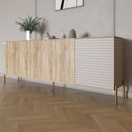 Комод на золотих металевих ніжках LION Грей 204x38x76,5 см Дуб сонома/Кашемір (LION-042638)