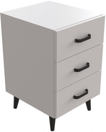 Тумба Віва 3 на конусних ніжках Ferrum-decor 56,5x35x40 Чорний метал ДСП Білий 16 мм (FRD-106823) Тумба Віва 3 на конусних ніжках Ferrum-decor 56,5x35x40 Чорний метал ДСП Білий 16 мм (FRD-106823)