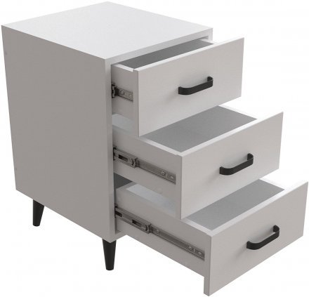 Тумба Віва 3 на конусних ніжках Ferrum-decor 56,5x35x40 Чорний метал ДСП Білий 16 мм (FRD-106823) Тумба Віва 3 на конусних ніжках Ferrum-decor 56,5x35x40 Чорний метал ДСП Білий 16 мм (FRD-106823)