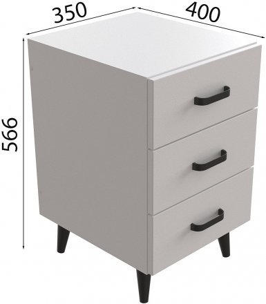 Тумба Віва 3 на конусних ніжках Ferrum-decor 56,5x35x40 Чорний метал ДСП Білий 16 мм (FRD-106823) Тумба Віва 3 на конусних ніжках Ferrum-decor 56,5x35x40 Чорний метал ДСП Білий 16 мм (FRD-106823)
