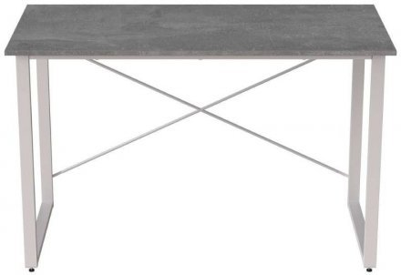 Стіл письмовий Дейв Ferrum-decor 750x1400x700 Білий метал ДСП Бетон 32 мм (FRD-106468)