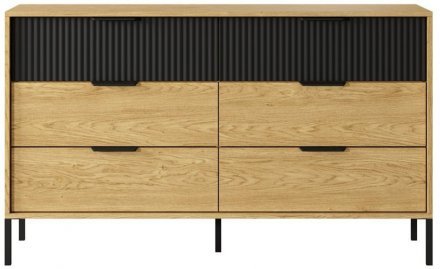 Комод Perfect Home Балтик / Baltic 6S/138 з 6 шухлядами Дуб балтик/чорний (PFH-091377)