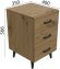 Тумба Віва 3 на конусних ніжках Ferrum-decor 56,5x35x40 Чорний метал ДСП Дуб Артизан 16 мм (FRD-106824)
