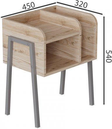 Тумба модульна Ferrum-decor Амелі 540x450x320 метал Сірий ДСП Дуб Сан-Марино 16 мм (FRD-103018)