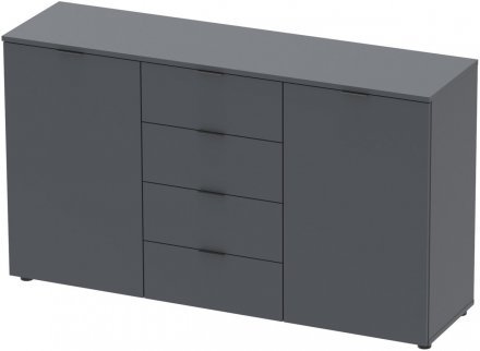 Комод у спальню Doros Рон 5 140х38х81 см Графіт (DRS-011301) Комод у спальню Doros Рон 5 140х38х81 см Графіт (DRS-011301)