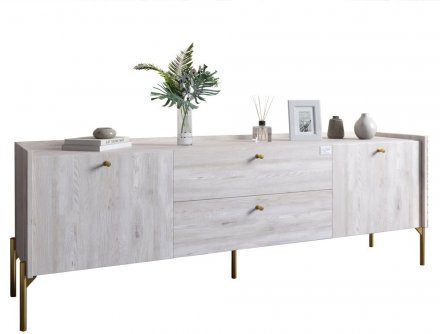Тумба під телевізор з шухлядами LION Wood з золотими ніжками 160х65х40 см Самоа Димчастий (LION-043120) Тумба під телевізор з шухлядами LION Wood з золотими ніжками 160х65х40 см Самоа Димчастий (LION-043120)