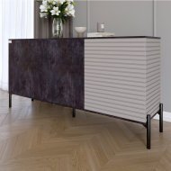Комод закритий у вітальню на чорних металевих ніжках LION Грей 154x38x76,5 см Бетон темний/Кашемір (LION-041805) Комод закритий у вітальню на чорних металевих ніжках LION Грей 154x38x76,5 см Бетон темний/Кашемір (LION-041805)