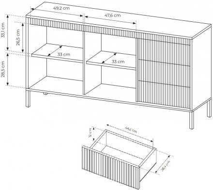 Комод Perfect Home Сенсо / Senso 2-дверний з 3 шухлядами 2D3S/153 Беж (PFH-091107)