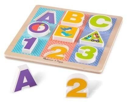 Перший дерев'яний формовий пазл Букви/Цифри MD1899 Перший дерев'яний формовий пазл Букви/Цифри MD1899