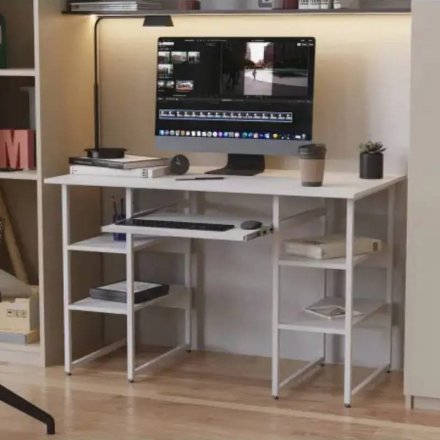 Письмовий стіл Ferrum-decor Тім 75x140x70 білий ДСП Біле 16мм (FRD-101381)