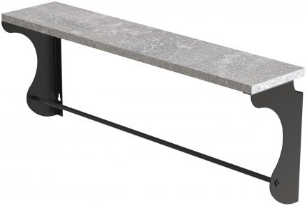Полиця настінна Ferrum-decor Юзібі 270x600x150 метал Чорний ДСП Бетон 16 мм (FRD-102680)
