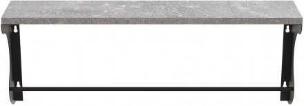 Полиця настінна Ferrum-decor Юзібі 270x600x150 метал Чорний ДСП Бетон 16 мм (FRD-102680)
