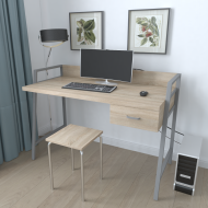 Письмовий стіл Ferrum-decor 750x1000x600 Сірий метал ДСП Дуб Сонома 32 мм (FRD-103432)
