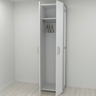 Шафа Гардероб Уні секція 6 серії Конект Ferrum-decor 220x60x50см Сірий метал ДСП Білий 16 мм (FRD-104575)