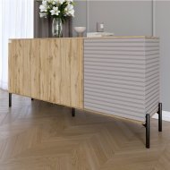Комод закритий у вітальню на чорних металевих ніжках LION Грей 154x38x76,5 см Дуб Аппалачі/Кашемір (LION-041808) Комод закритий у вітальню на чорних металевих ніжках LION Грей 154x38x76,5 см Дуб Аппалачі/Кашемір (LION-041808)