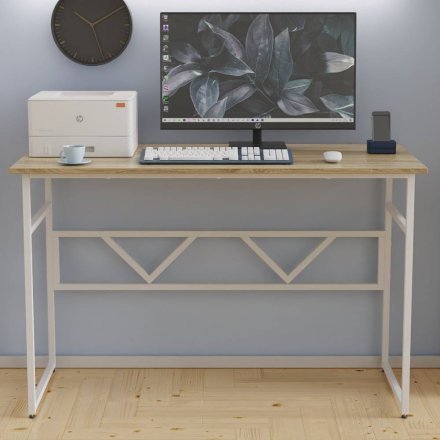 Письмовий стіл Ferrum-decor Райан 75x120x60 білий ДСП Дуб Сонома 16мм (FRD-101132) Письмовий стіл Ferrum-decor Райан 75x120x60 білий ДСП Дуб Сонома 16мм (FRD-101132)