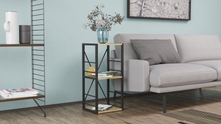 Етажерка 3/34 Ferrum-decor Серії Конект 73x34x28 чорний ДСП Дуб Сонома 16мм (FRD-104292) Етажерка 3/34 Ferrum-decor Серії Конект 73x34x28 чорний ДСП Дуб Сонома 16мм (FRD-104292)