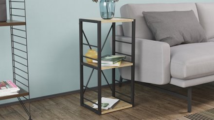 Етажерка 3/34 Ferrum-decor Серії Конект 73x34x28 чорний ДСП Дуб Сонома 16мм (FRD-104292) Етажерка 3/34 Ferrum-decor Серії Конект 73x34x28 чорний ДСП Дуб Сонома 16мм (FRD-104292)