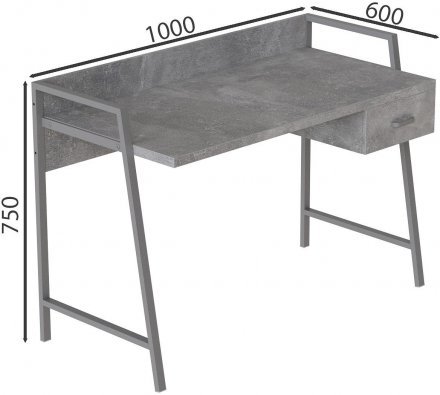 Письмовий стіл Ferrum-decor Комфорт 750x1000x600 Сірий метал ДСП Бетон 32 мм (FRD-103435) Письмовий стіл Ferrum-decor Комфорт 750x1000x600 Сірий метал ДСП Бетон 32 мм (FRD-103435)