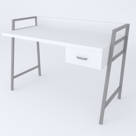 Письмовий стіл Ferrum-decor Комфорт 750x1200x600 Сірий метал ДСП Біле 32 мм (FRD-103450)