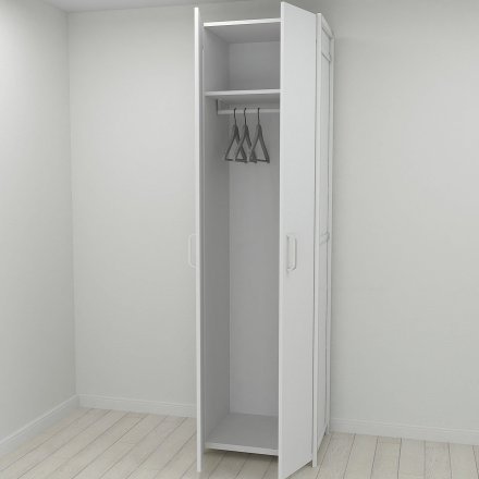 Шафа Гардероб Уні секція 6 серії Конект Ferrum-decor 220x60x50см Білий метал ДСП Білий 16 мм (FRD-104579)