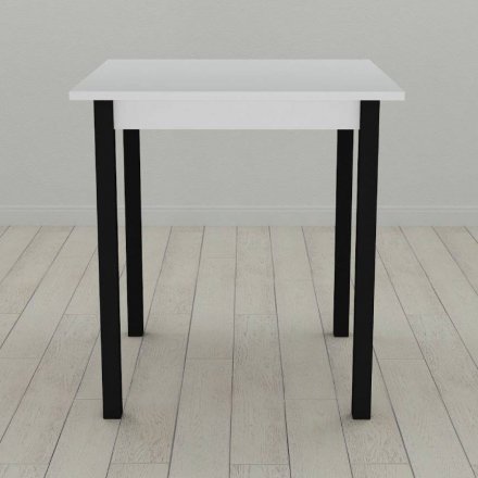 Стіл кухонний Ferrum-decor Дієго 75x70x70 Чорний ДСП Біле 16мм (FRD-106299)