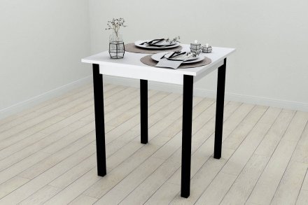 Стіл кухонний Ferrum-decor Дієго 75x70x70 Чорний ДСП Біле 16мм (FRD-106299)