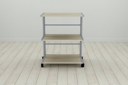 Етажерка на коліщатках Ferrum-decor Каміло 75x40x60 метал Сірий ДСП Дуб Сонома 16мм (FRD-102550)